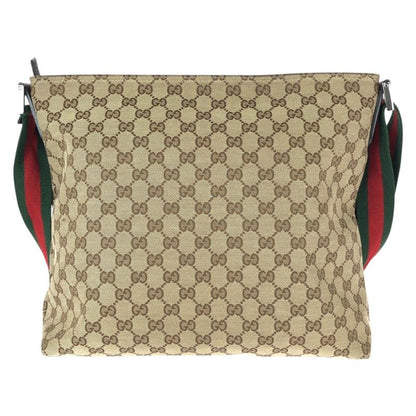 Gucci Sherry Line GG Pattern Beige Brown Canvas Leather Shoulder Bag
