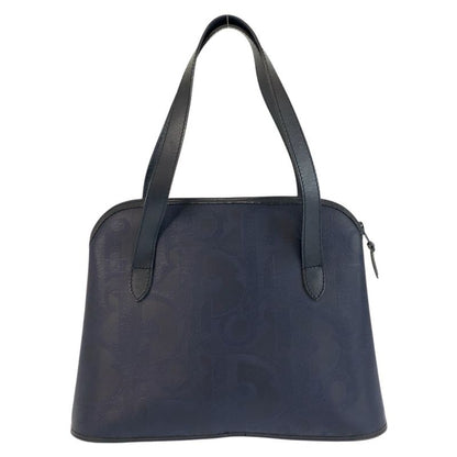 Dior Vintage Trotter Navy Gold Leather Handbag