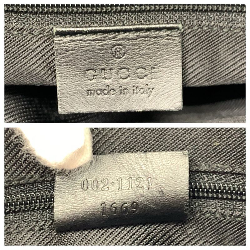 Gucci GG Pattern Black Canvas Leather Tote