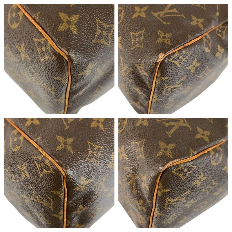 Louis Vuitton Monogram Speedy 30 Brown Gold Handbag Mini