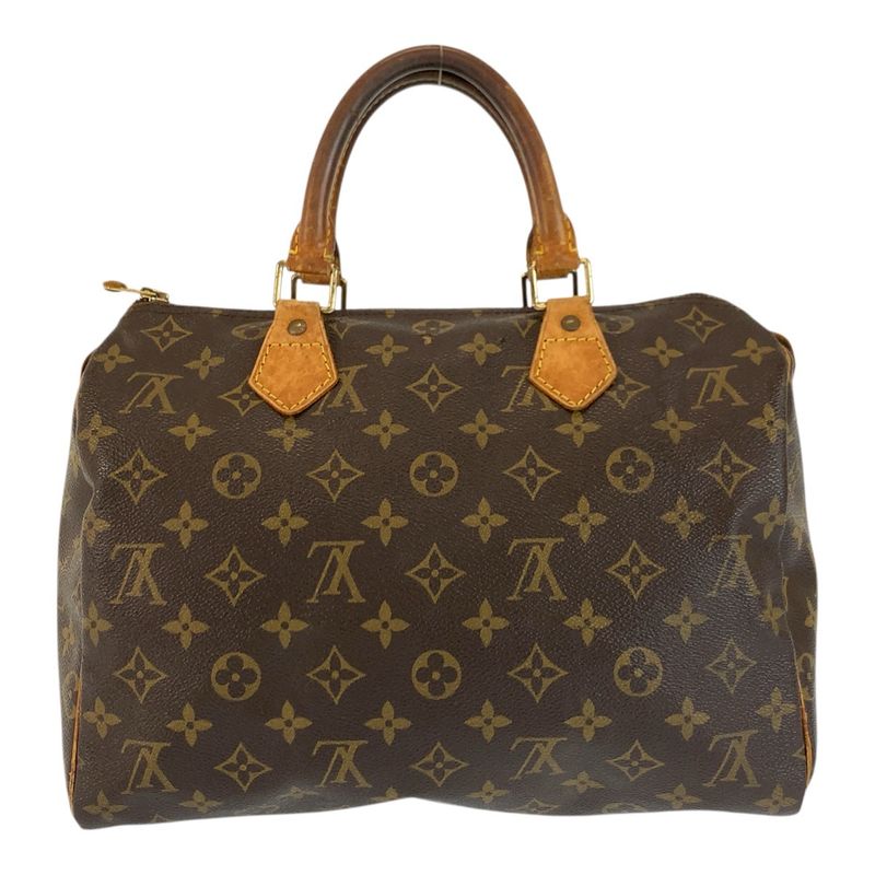 Louis Vuitton Monogram Speedy 30 Brown Gold Handbag Mini
