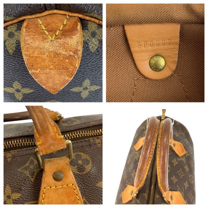 Louis Vuitton Monogram Speedy 30 Brown Gold Handbag Mini