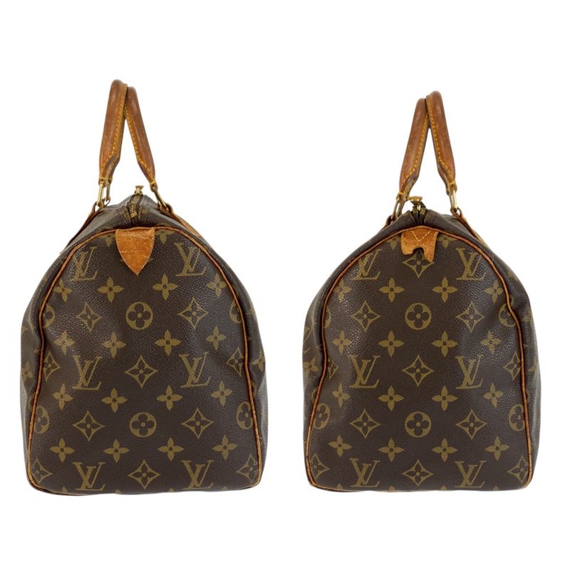 Louis Vuitton Monogram Speedy 30 Brown Gold Handbag Mini