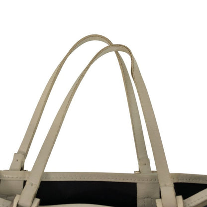 Fendi Zucchino Gray White Silver Canvas Leather Tote