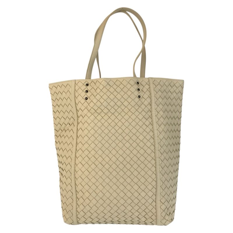 Bottega Veneta Intrecciato Ivory Leather Tote