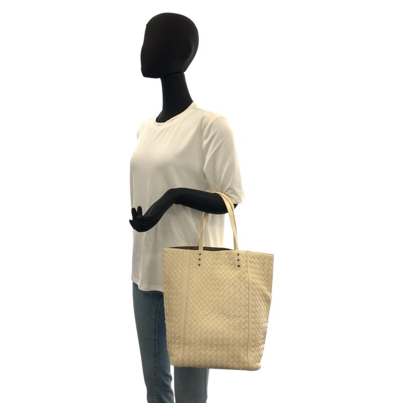 Bottega Veneta Intrecciato Ivory Leather Tote