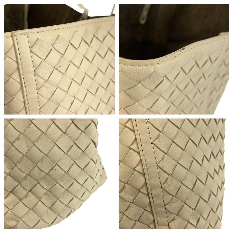 Bottega Veneta Intrecciato Ivory Leather Tote