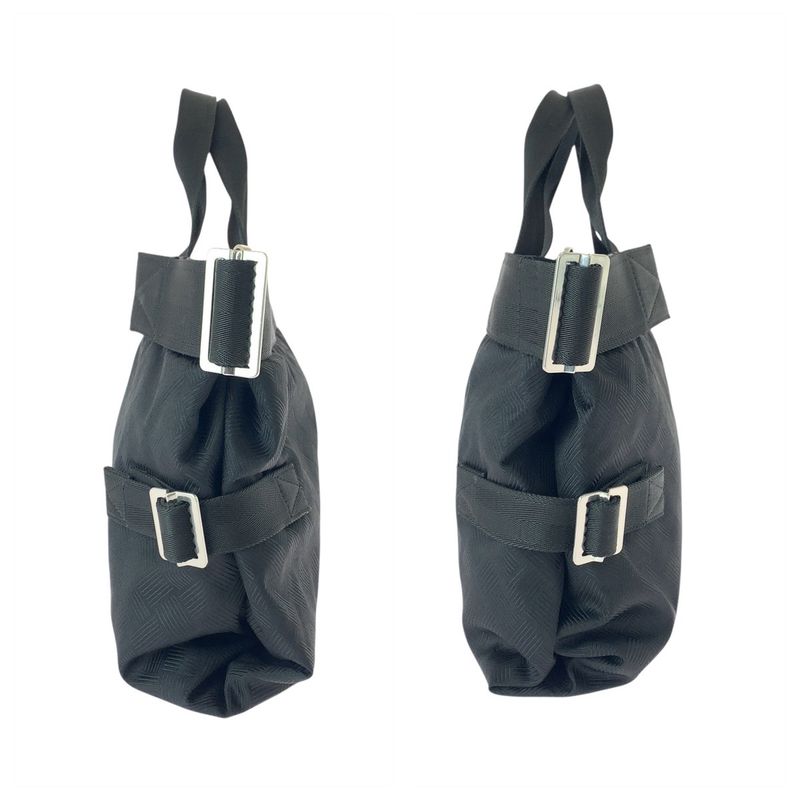 Bottega Veneta Black Silver Nylon Tote