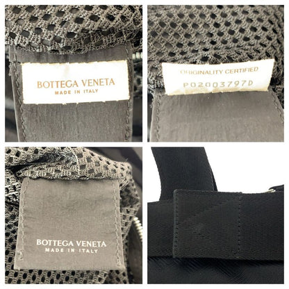 Bottega Veneta Black Silver Nylon Tote