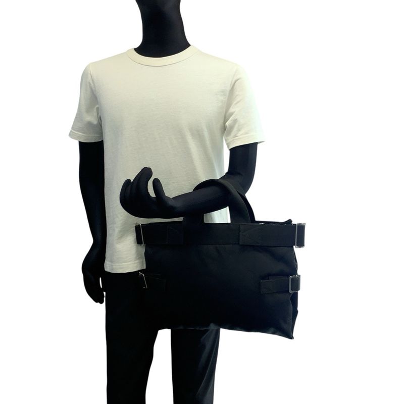 Bottega Veneta Black Silver Nylon Tote