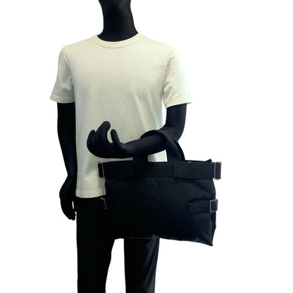 Bottega Veneta Black Silver Nylon Tote