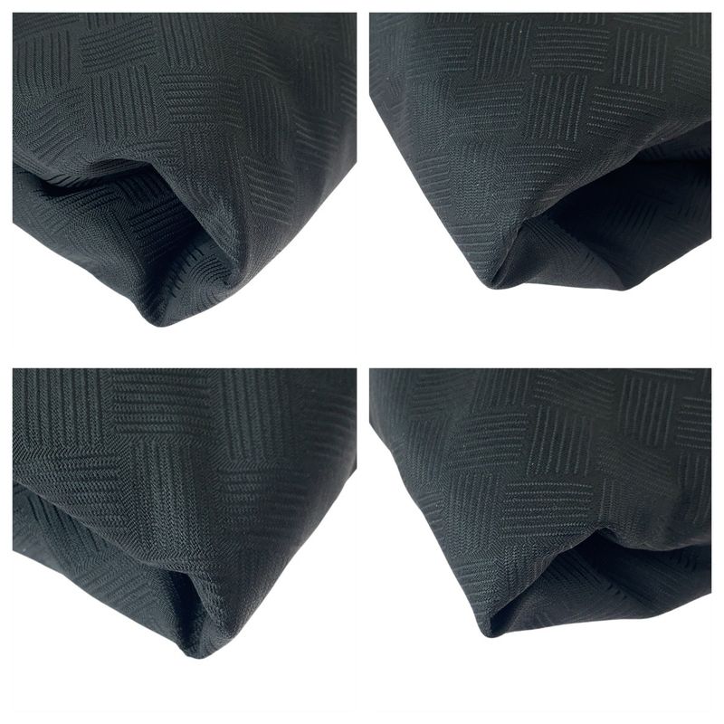 Bottega Veneta Black Silver Nylon Tote