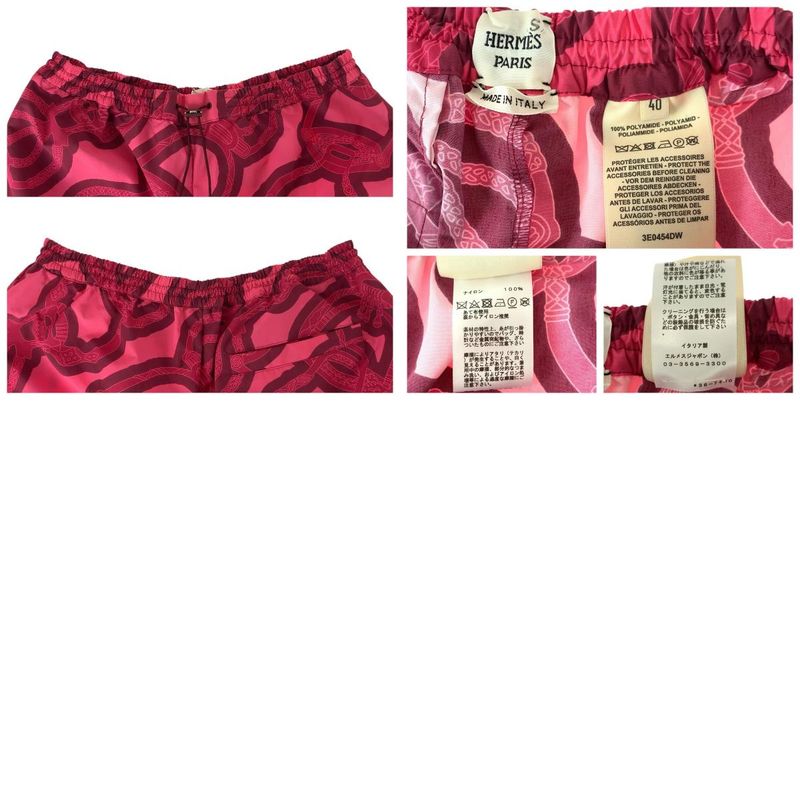 Hermes Fantaisie D'etriers S Pink Gold Nylon Set 