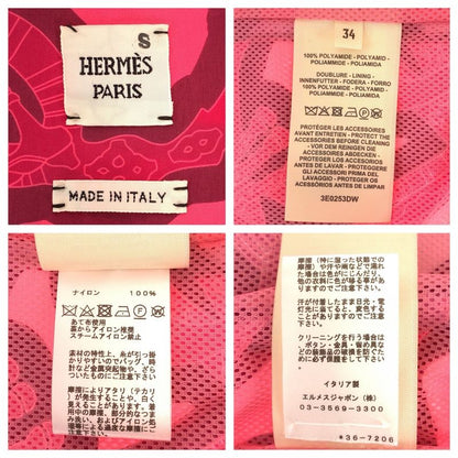 Hermes Fantaisie D'etriers S Pink Gold Nylon Set 
