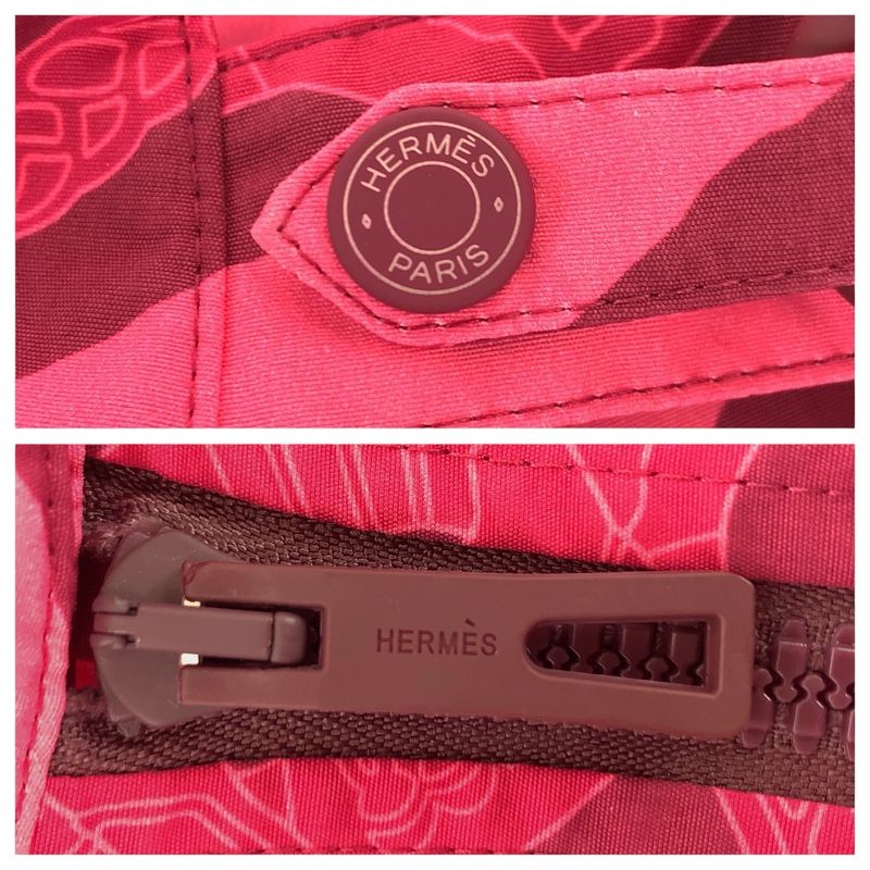 Hermes Fantaisie D'etriers S Pink Gold Nylon Set 
