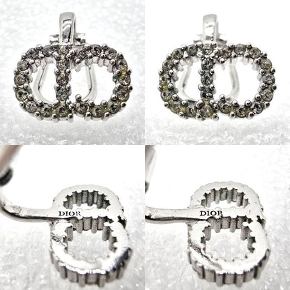 Dior Clair D Lune de Clip Earrings Both Ears White Crystal CD