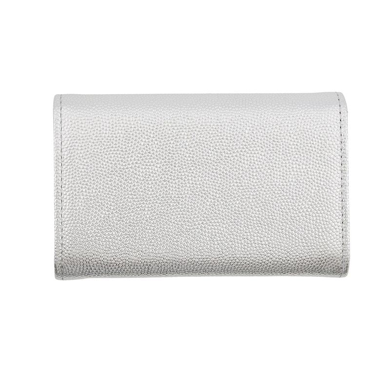Chanel Card Case CC Logo Metallic Caviar Leather Business