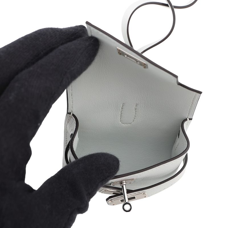Hermes Bag Charm Kelly Festival Gripantin Silver Swift Gripantan