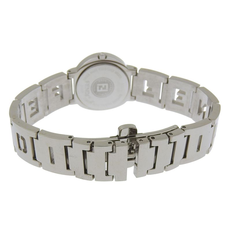 Fendi Orologi Stainless Steel Quartz Analog Display Orange Dial Watch