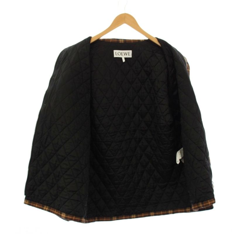 Loewe Padded Shirt Jacket Check 46 Brown
