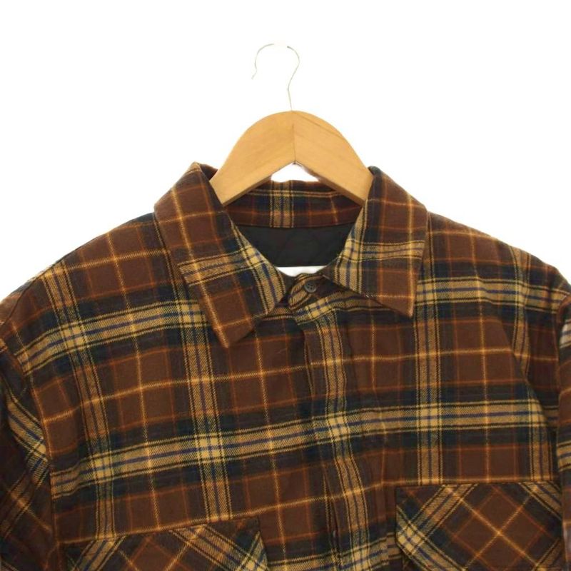 Loewe Padded Shirt Jacket Check 46 Brown
