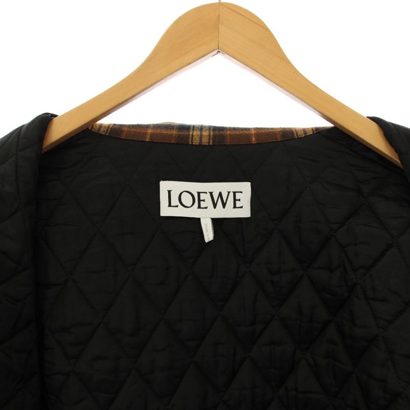 Loewe Padded Shirt Jacket Check 46 Brown