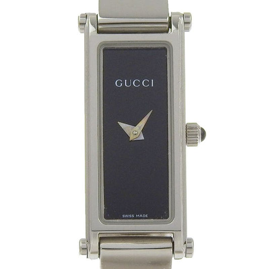 Gucci Stainless Steel Quartz Analog Display Black Dial Watch