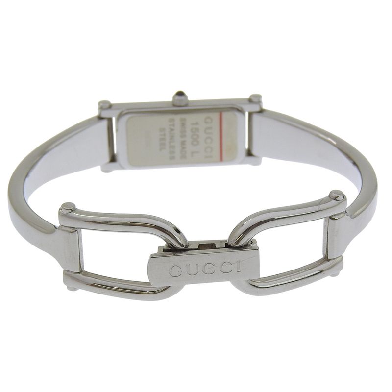 Gucci Stainless Steel Quartz Analog Display Black Dial Watch