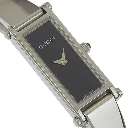 Gucci Stainless Steel Quartz Analog Display Black Dial Watch