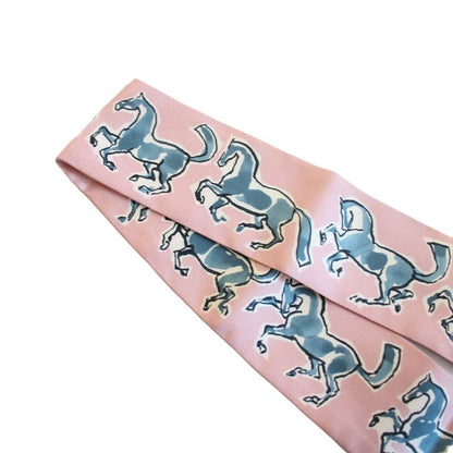 Hermes Twilly Freedom Horse Silk Pink Scarf