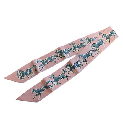 Hermes Twilly Freedom Horse Silk Pink Scarf