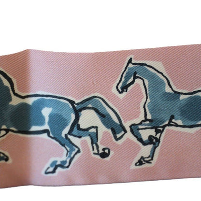 Hermes Twilly Freedom Horse Silk Pink Scarf