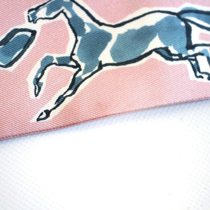 Hermes Twilly Freedom Horse Silk Pink Scarf