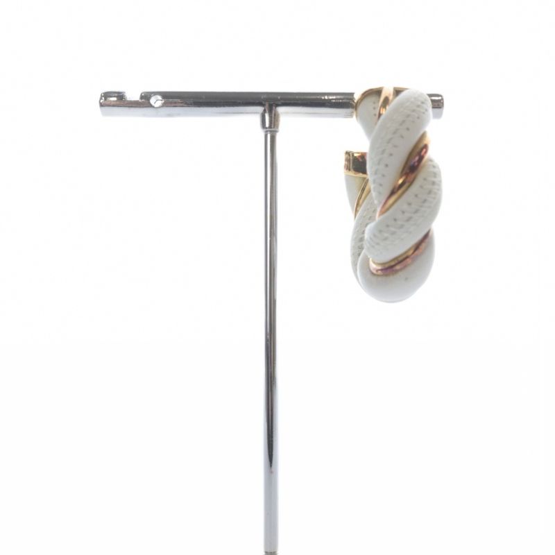 Bottega Veneta Twist Hoop Earrings White Gold