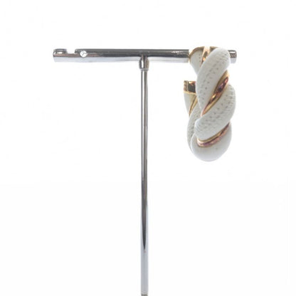 Bottega Veneta Twist Hoop Earrings White Gold