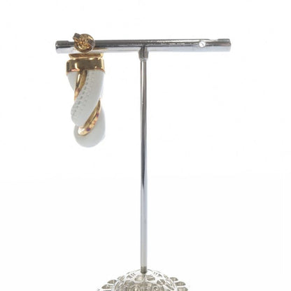 Bottega Veneta Twist Hoop Earrings White Gold