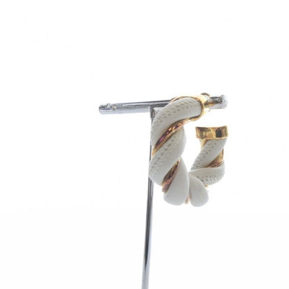 Bottega Veneta Twist Hoop Earrings White Gold