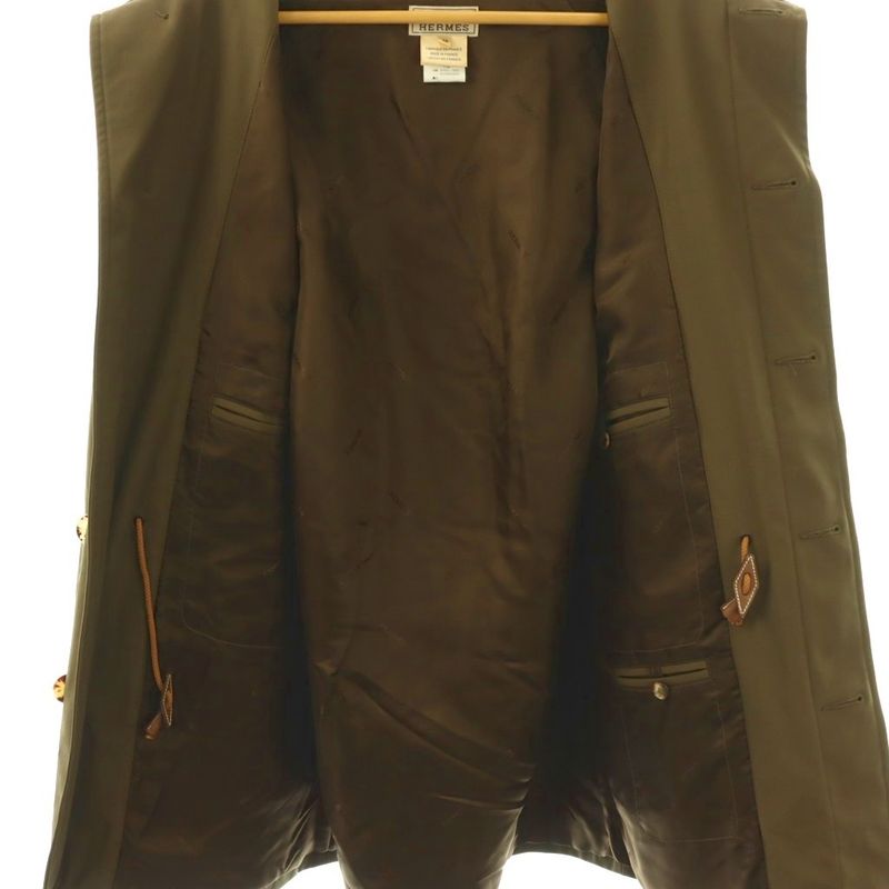 Hermes Nylon Batting Coat Fully Lined 48 Khaki OS AD