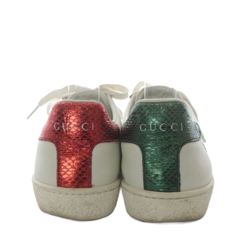 Gucci Ace Embroidered Sneakers Low Cut Leather 35 White