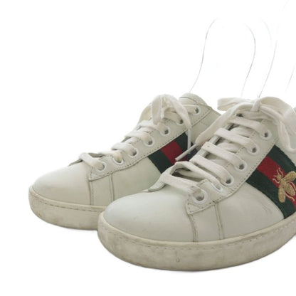 Gucci Ace Embroidered Sneakers Low Cut Leather 35 White