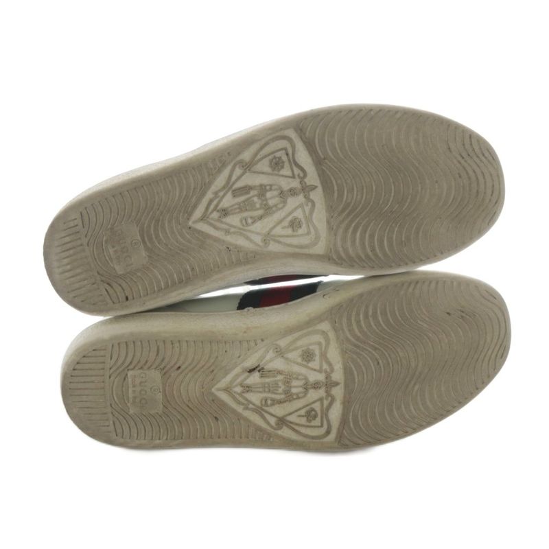 Gucci Ace Embroidered Sneakers Low Cut Leather 35 White