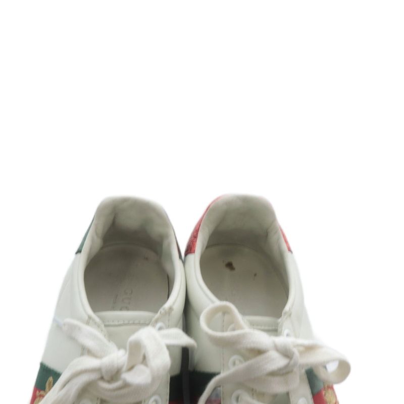 Gucci Ace Embroidered Sneakers Low Cut Leather 35 White