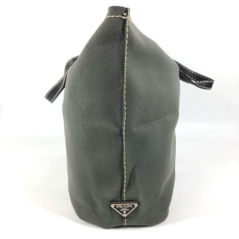 Prada Shoulder Bag Logo Gray Khaki