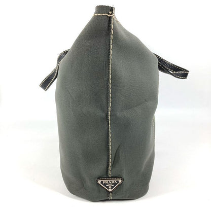 Prada Shoulder Bag Logo Gray Khaki