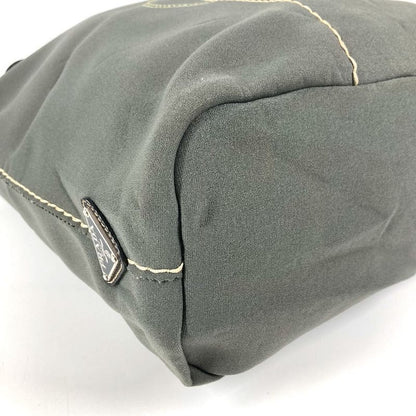 Prada Shoulder Bag Logo Gray Khaki
