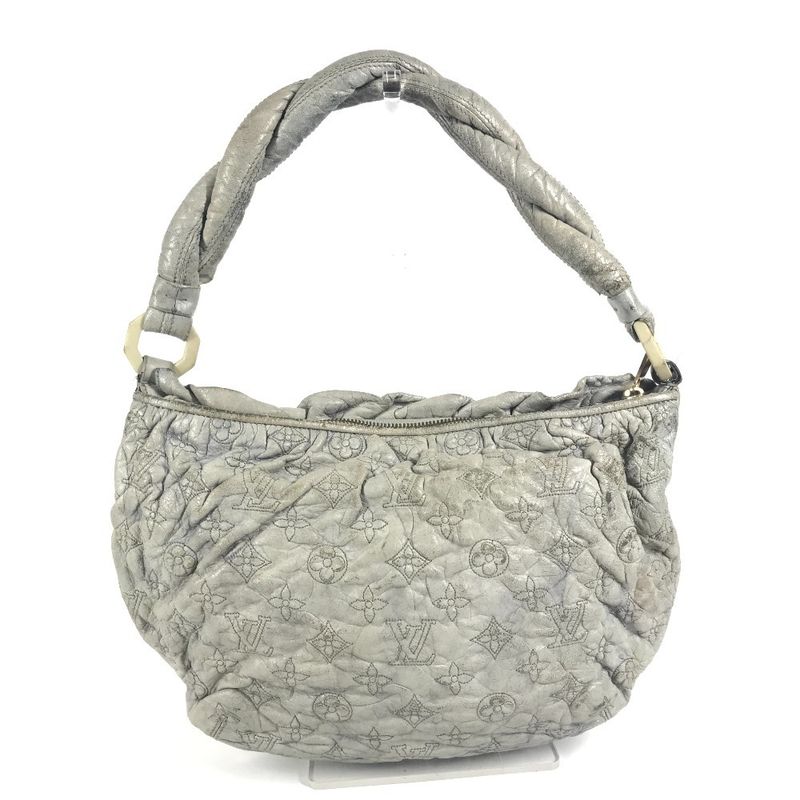 Louis Vuitton Shoulder Bag Nimbus PM Leather Ecru Gray