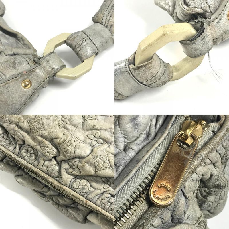 Louis Vuitton Shoulder Bag Nimbus PM Leather Ecru Gray