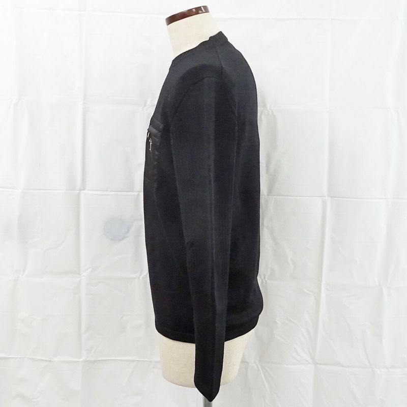 Prada Knit Sweater 50 Black BK 100% Virgin Wool