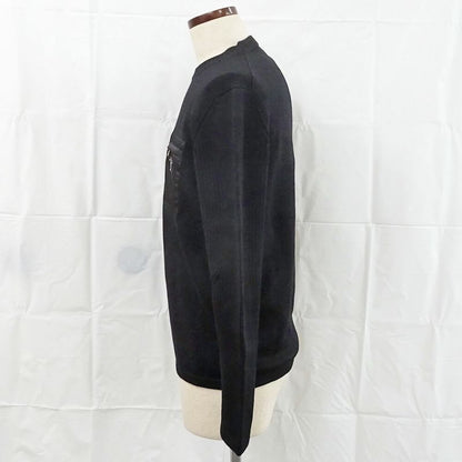 Prada Knit Sweater 50 Black BK 100% Virgin Wool