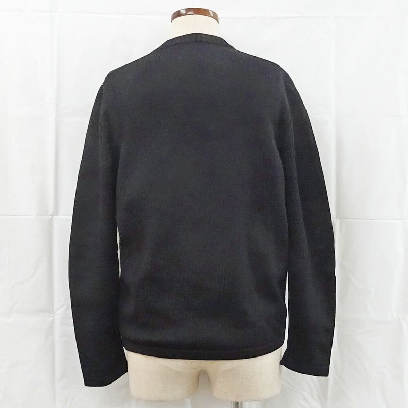 Prada Knit Sweater 50 Black BK 100% Virgin Wool